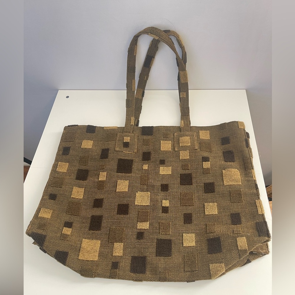 Geometric Upholstery Fabric Tote Bag Hand Made - Picture 9 of 13